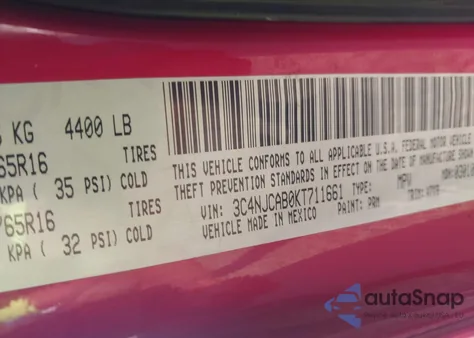 2019 Jeep Compass Sport Fwd from USA, damaged, VIN 3C4NJCAB0KT711661